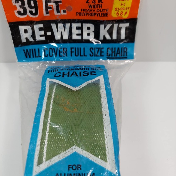 Wellington Re-Web Kit Dark Green 39 Ft Webbing Covers 1 Full Size Chair Sealed - Picture 1 of 9